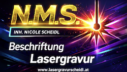 Logo, Nicole Scheidl N.M.S. Beschriftung-Lasergravur